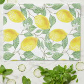 Linge De Cuisine Citrons aquarelles (Plié)