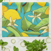 Linge De Cuisine Citrons, coccinelles, fleurs sur Arrière - plan Tu (Plié)