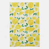 Linge De Cuisine citrons d'aquarelle - jaune et vert (Vertical)