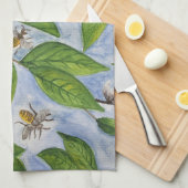 Linge De Cuisine Citrons et abeilles (Quart Plié)