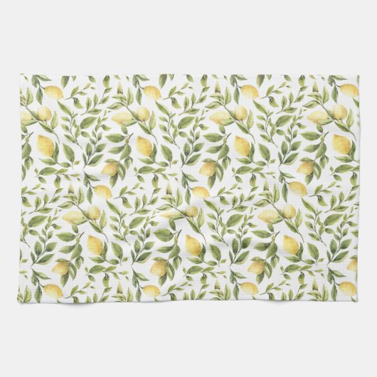 Linge De Cuisine Citrons et feuille | (Horizontal)