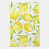 Linge De Cuisine Citrons et motif feuille (Vertical)