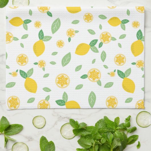 Linge De Cuisine Citrons frais modernes (Plié)