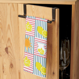 Linge De Cuisine citrons jaune vif, soleil orange, lancers d'été