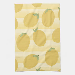 Linge De Cuisine Citrons jaunes Été Fruit Aquarelle Amusant Clair