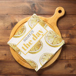 Linge De Cuisine Citrons Jaunes Modernes Motif & Squeeze La Journée<br><div class="desc">Citrons Jaunes Modernes Motif & Squeeze La Journée</div>