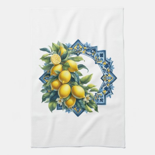 Linge De Cuisine Citrons Méditerranéens (Vertical)
