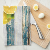 Linge De Cuisine Citrons rustiques (bleus) (Quart Plié)