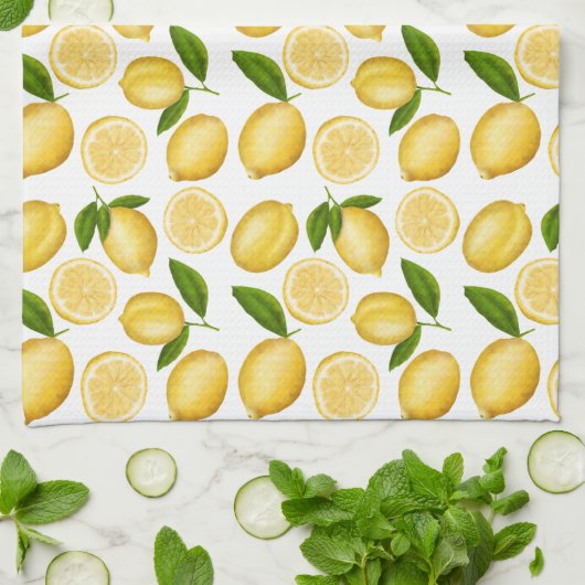 Linge De Cuisine Citrons succulents (Plié)