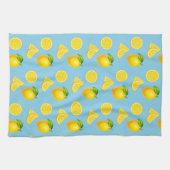 Linge De Cuisine Citrons sur fond bleu ciel (Horizontal)