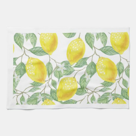 Linge De Cuisine Citrons sur Vine Design Jaune (Horizontal)