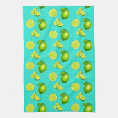 Linge De Cuisine Citrons vert avec un fond turquoise (Vertical)