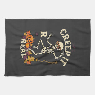 Linge De Cuisine Citrouille Balai de squelette dansant Creep It Rea
