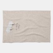 Linge De Cuisine Citrouille Blanc, Feuilles Et Fleurs Aquarelles Ar (Horizontal)