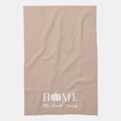 Linge De Cuisine Citrouille blanc moderne Thanksgiving Nom de famil (Vertical)