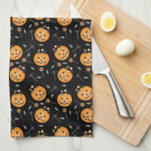 Linge De Cuisine Citrouille Candy Bucket Trick Ou Treat Orange Blac (Quart Plié)