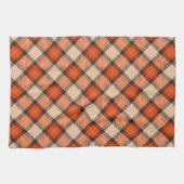 Linge De Cuisine Citrouille d'automne classique Orange Brown Tartan (Horizontal)