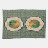 Linge De Cuisine Citrouille d'automne et feuille Thanksgiving perso (Horizontal)