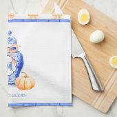 Linge De Cuisine Citrouille d'automne | Monogramme de pot de gingem (Quart Plié)