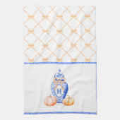 Linge De Cuisine Citrouille d'automne | Monogramme de pot de gingem (Vertical)