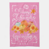 Linge De Cuisine Citrouille d'automne rose (Vertical)