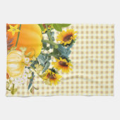 Linge De Cuisine Citrouille d'automne sur Gingham   (Horizontal)