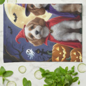 Linge De Cuisine Citrouille de chien Cockapoo Halloween drôle (Plié)