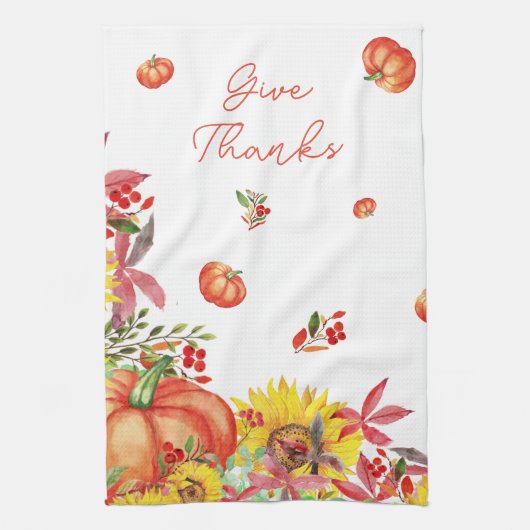Linge De Cuisine Citrouille de l'aquarelle de l'action de grâces au (Vertical)