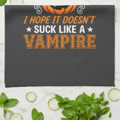 Linge De Cuisine Citrouille de vampire drôle d'Halloween (Plié)