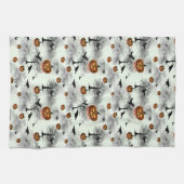 Linge De Cuisine Citrouille d'Halloween et corbeau (Horizontal)