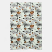 Linge De Cuisine Citrouille d'Halloween et corbeau (Vertical)