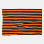 Linge De Cuisine Citrouille d'Halloween orange et noir (Horizontal)