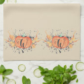 Linge De Cuisine Citrouille fait sur commande d'aquarelle de (Plié)