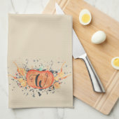 Linge De Cuisine Citrouille fait sur commande d'aquarelle de (Quart Plié)