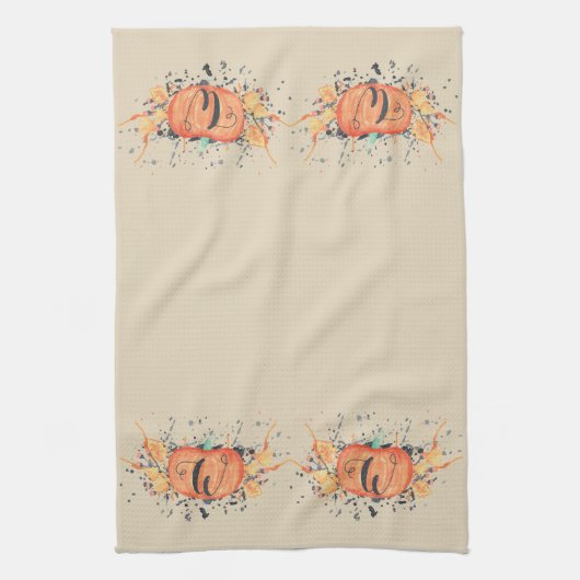 Linge De Cuisine Citrouille fait sur commande d'aquarelle de (Vertical)