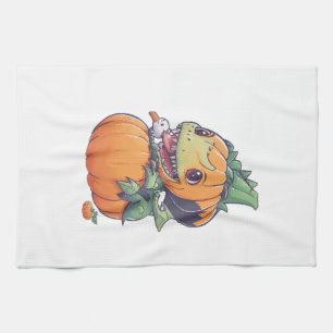 Linge De Cuisine citrouille folle essayant de manger effrayant