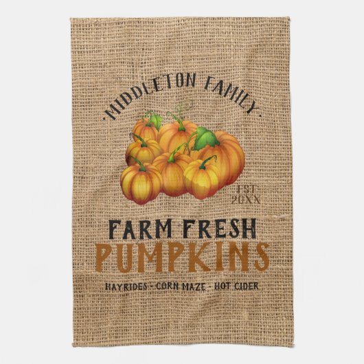 Linge De Cuisine Citrouille frais de ferme (Vertical)