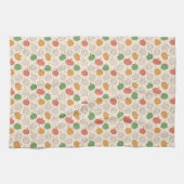 Linge De Cuisine Citrouille Halloween orange jaune vert (Horizontal)