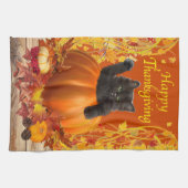 Linge De Cuisine Citrouille Kitty de thanksgiving (Horizontal)