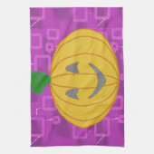 Linge De Cuisine Citrouille moderne mignon sur violet géométrique (Vertical)