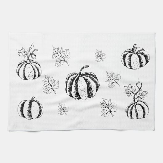 Linge De Cuisine Citrouille noir pour Halloween (Horizontal)