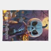 Linge De Cuisine Citrouille Patch Skeleton Companion (Horizontal)
