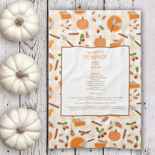 Linge De Cuisine Citrouille Pie Recette Heirloom Automne Motif Auto
