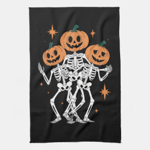 Linge De Cuisine Citrouille Skeleton Halloween Citrouille saison Éf