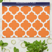 Linge De Cuisine Citrouille Wharo Marocain #5 Marine Nom bleu Monog (Plié)