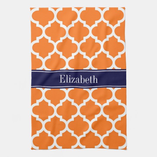 Linge De Cuisine Citrouille Wharo Marocain #5 Marine Nom bleu Monog (Vertical)