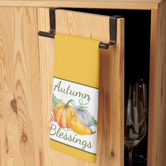 Linge De Cuisine Citrouilles aquarelles (Pliage en tiers)