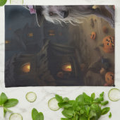 Linge De Cuisine Citrouilles chinois arrêtés Halloween effrayant (Plié)