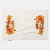 Linge De Cuisine Citrouilles d'aquarelle et café (Horizontal)