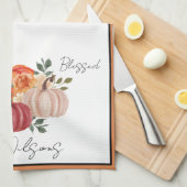 Linge De Cuisine Citrouilles d'aquarelle personnalisée (Quart Plié)